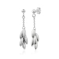 Cascade Leaf Drop Earrings in White by Miss Mimi