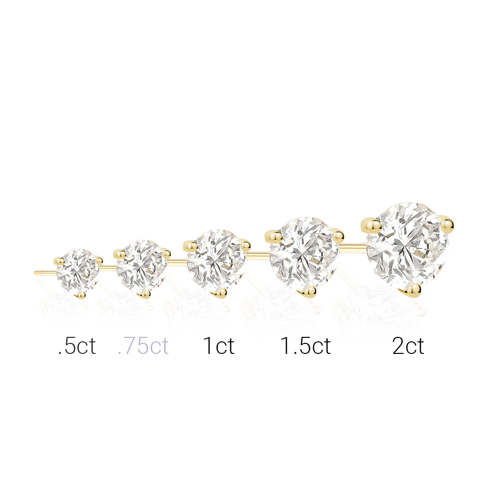 0.75CT Martini Studs in Yellow by Miss Mimi