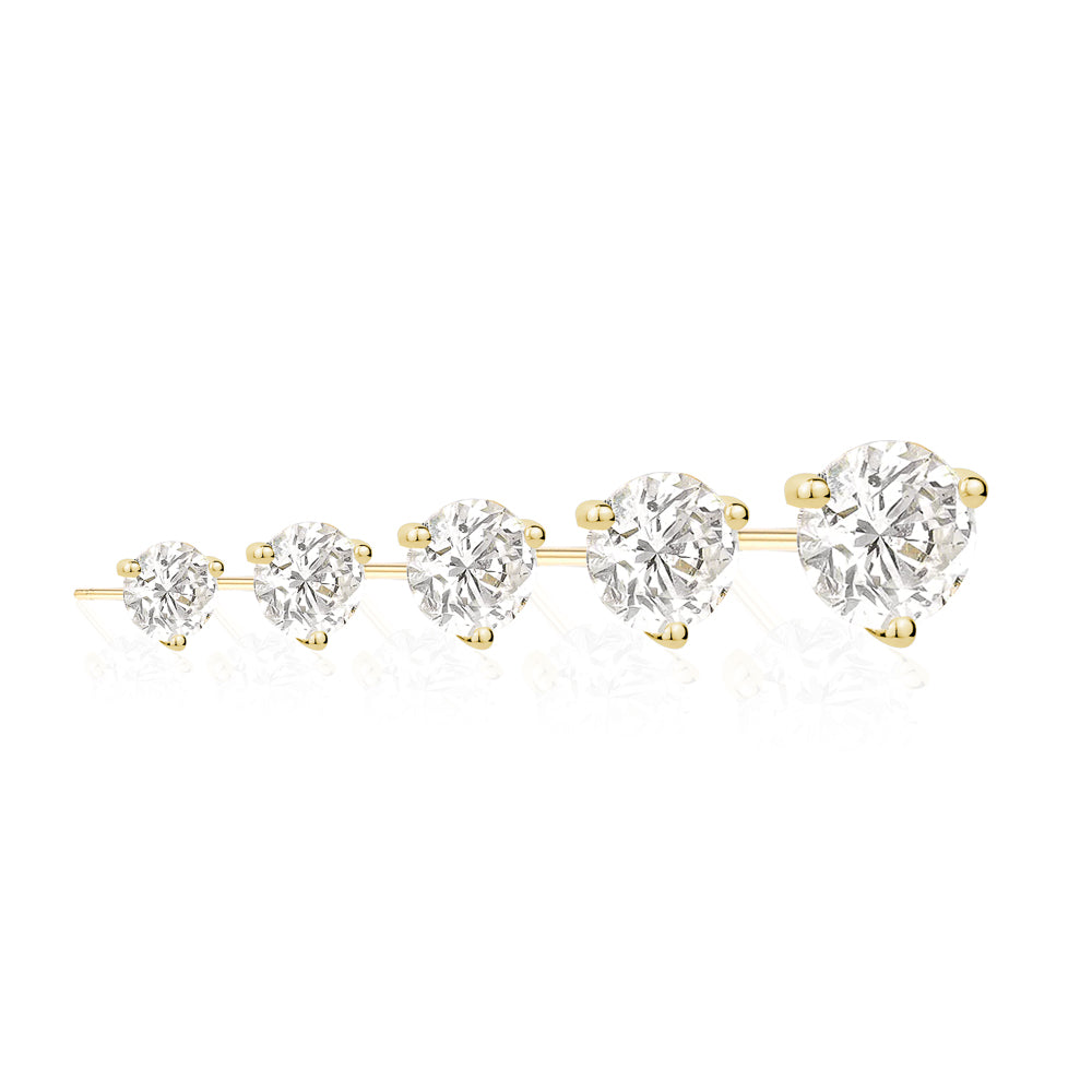 0.75CT Martini Studs in Yellow by Miss Mimi