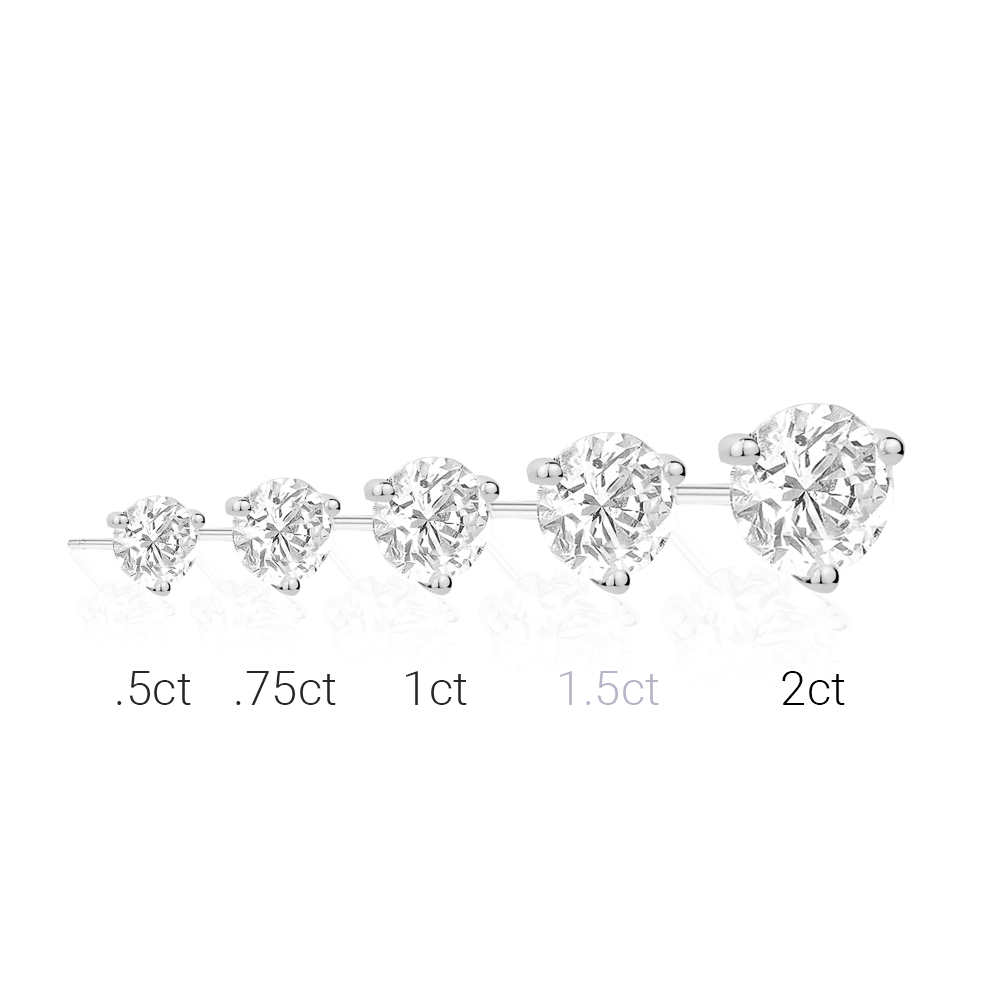 1.5CT Martini Studs in White by Miss Mimi