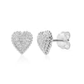 Heart Dew Drop Earrings in White by Miss Mimi