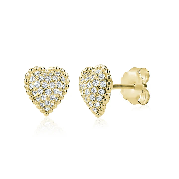 Heart Bombee Dew Drop Earrings in Yellow by Miss Mimi