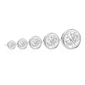 6mm Bezel Studs in White by Miss Mimi
