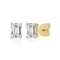5mm Emerald Cut Stud Earring in Yellow by Miss Mimi