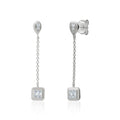 MIss Mimi Sterling Silver Pearl and  Emerald Bezel Earrings