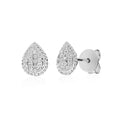 Pear Dew Drop Pear Studs in White by Miss Mimi