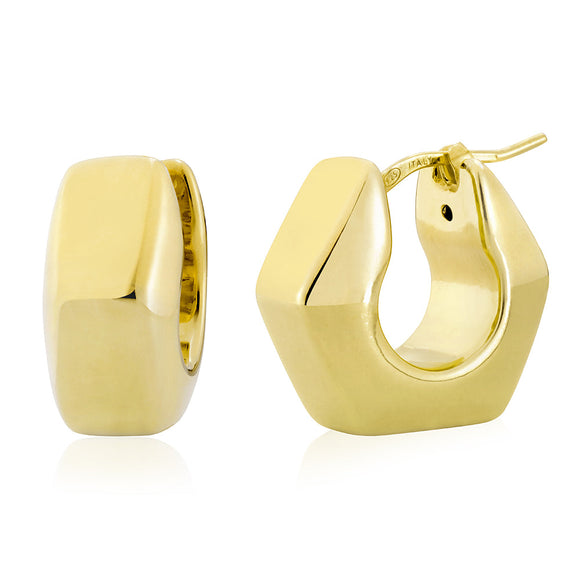 Bubble Hexagon Hoops in Yellow