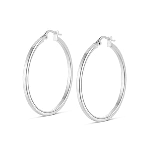 Large square edge hoop earrings - Miss Mimi