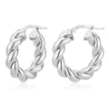 Small Donut Twist Hoops in White by Miss Mimi