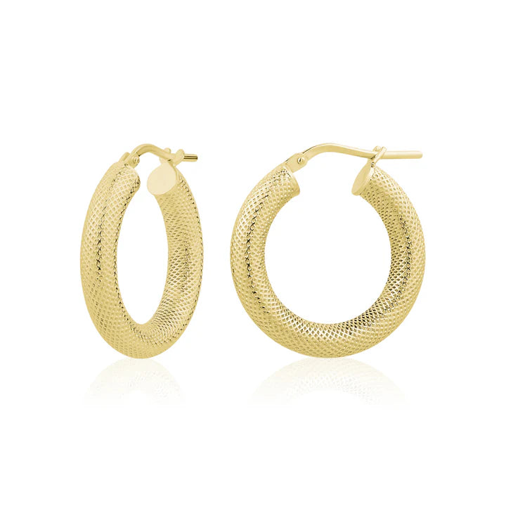 Textured Hoop 15mm In Yellow by Miss Mimi