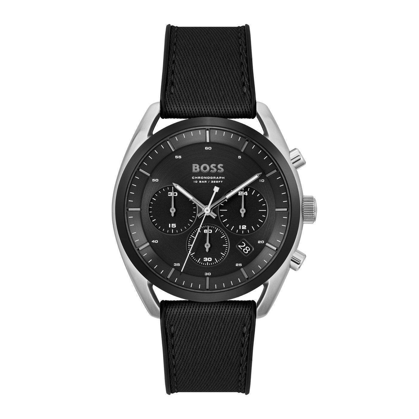 Hugo Boss Black Dial Silicone Strap Watch