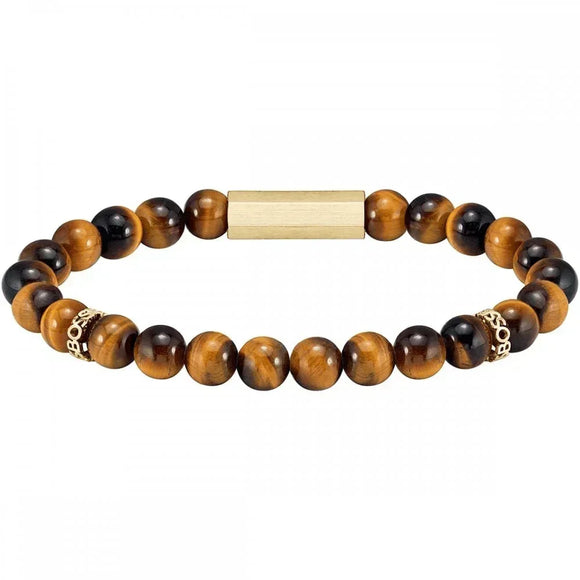 Hugo Boss Tiger Eye Beaded Bracelet