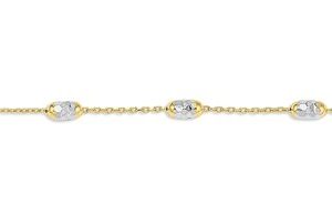 10K Two-tone Gold Bead Bracelet