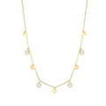 18K Gold Plated Sterling Silver Mini Disc & Cubic Zirconia Charm Necklace By Reign