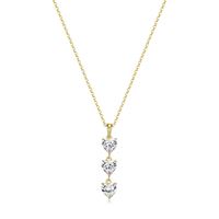 Gold Plated Heart Cubic Zirconia Pendant by Reign
