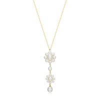Gold Plated Pearl Flower Drop Pendant by Reign