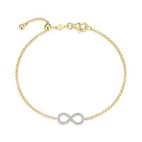 Gold Plated Lab Diamond Infinity Bracelet by Monte Luna