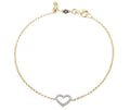 Gold Plated Sterling Silver Open Heart Lab Diamond Bracelet by Monte Luna
