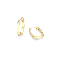 Gold Plated Rectangular Hoop Earrings by ELLE