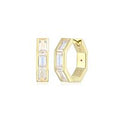 Sterling Silver Gold Plated Baguette Cut Cubic Zirconia Hoops by ELLE