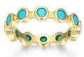 Sterling Silver Gold Plated Turquoise Eternity Ring by Reign