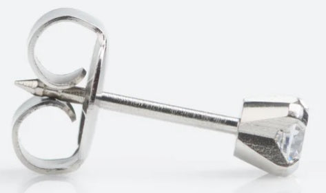 14K White Gold Cubic Zirconia Stud Earrings
