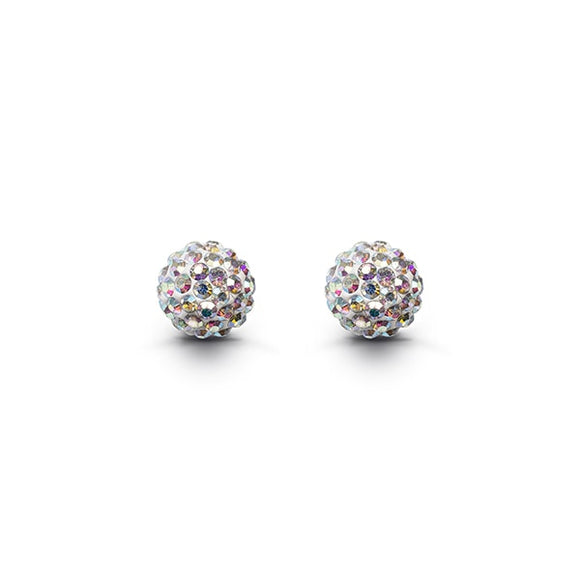 Sterling Silver Crystal Ball Stud Earrings