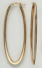 10K Yellow Gold Oval Hoops