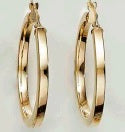 10K Yellow Gold Flat Hoops