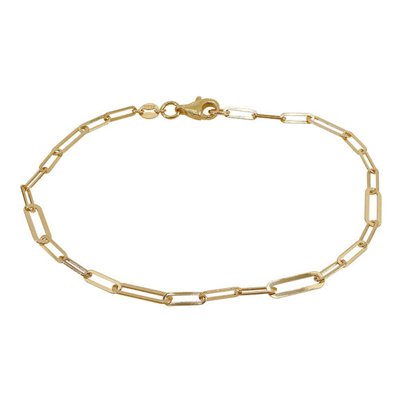 10K Yellow Gold Paperclip Bracelet