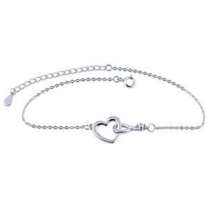 Sterling Silver Heart and Infinity Bracelet