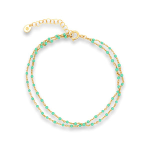 Sterling Silver Gold Vermeil Beaded Bracelet - Mint