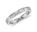 14K White Gold Channel Set Baguette Lab Grown Diamond Band | 0.34ctw