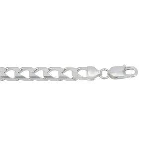 Sterling Silver Bevelled Curb link Chain | 18"