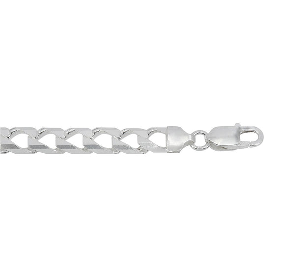 Sterling Silver Bevelled Curb link Chain | 18