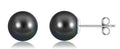 14K White Gold 6mm Black Freshwater Pearl Stud Earrings