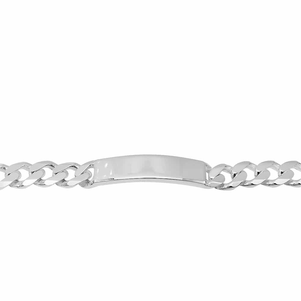 Sterling Silver Heavy Curb ID Bracelet