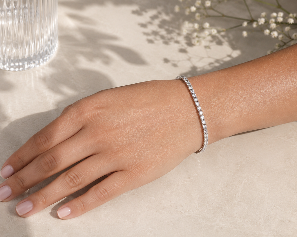 Sterling Silver Cubic Zirconia Tennis Bracelet