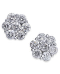14K White Gold 1.07CT Diamond Cluster Stud Earrings