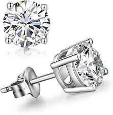 Sterling Silver Cubic Zirconia Stud Earrings| 4mm