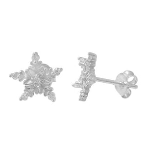 Sterling Silver Snowflake Stud Earrings