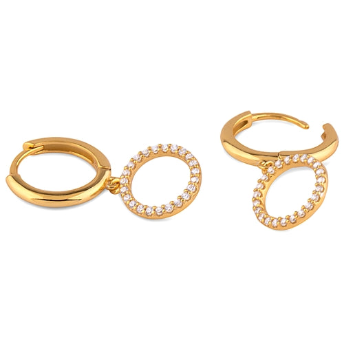 Gold Plated Circle Drop Earrings