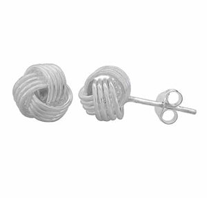 Sterling Silver Love Knot Stud Earrings