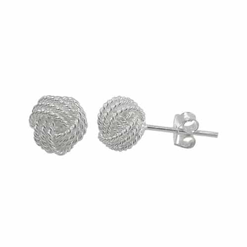 Sterling Silver Love Knot Stud Earrings