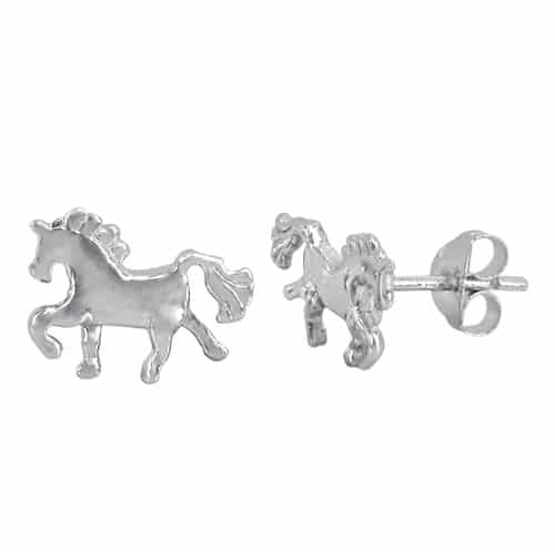 Sterling Silver Unicorn Stud Earrings