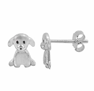 Sterling Silver Puppy Dog Stud Earrings