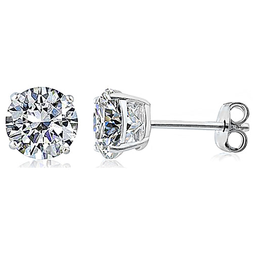 Sterling Silver 5mm Cubic Zirconia Stud Earrings