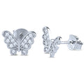 Sterling Silver Butterfly Earrings with Cubic Zirconia