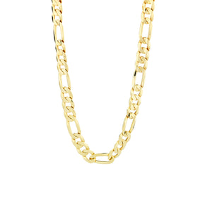 Sterling Silver Gold Plated Flat Figaro Bracelet | 9"