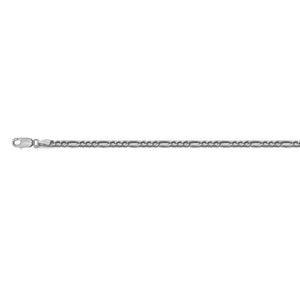 Sterling Silver Rhodium Plated Figaro Chain | 22"